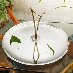 Elegant Silver Platter with Gold Accent